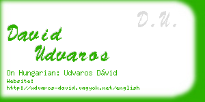 david udvaros business card