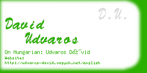 david udvaros business card